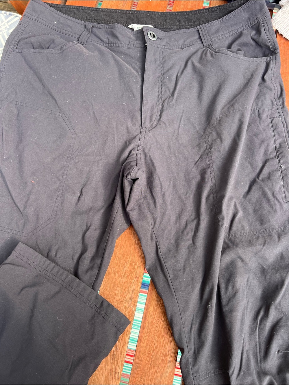 Orvis Men's Dark Gray fleece lined soft shell pants LG outdoors